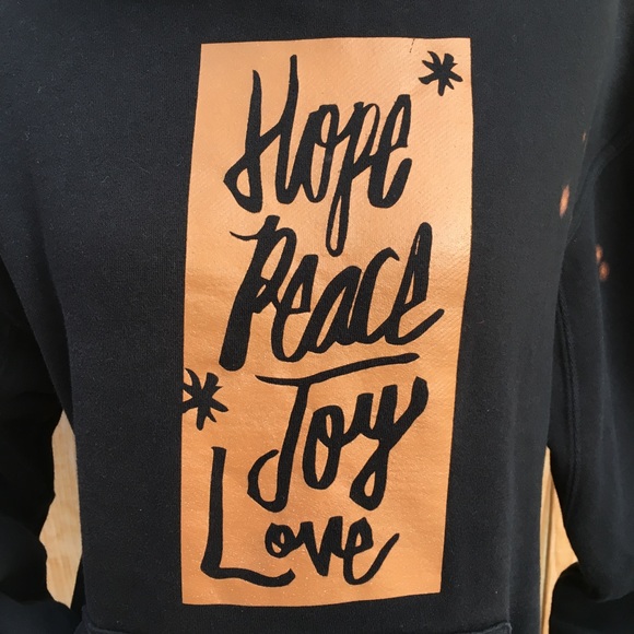 š“ Hope Peace Joy Love Black Hoodie - Picture 2 of 8